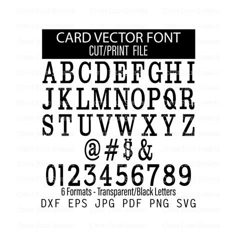 CARD FONT VECTOR Letter Images Cut/print Vector File - Etsy