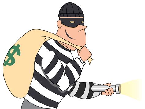 Burglar Cartoon - Robber Robbery Cartoon Funny Robbed Running Thief ...