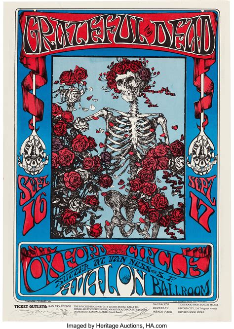 Grateful Dead Concert Poster First Printing Signed By Mouse & | Lot #89107 | Heritage Auctions