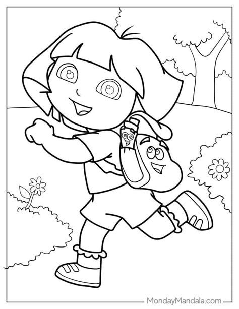 Dora Map Coloring Page