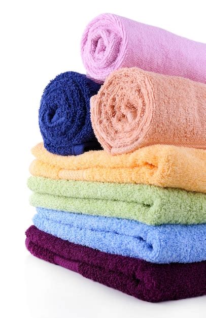 Premium Photo | Colorful towels isolated on white