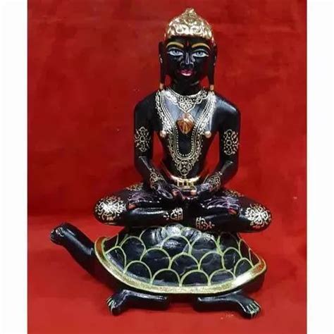 Black Painted Marble Neminath Statue, For Temple, Size: 6 Inch at Rs 11000 in Jaipur