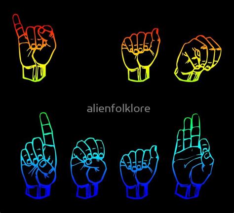 'I Am Deaf ASL Fingerspelled' Sticker by alienfolklore | Asl, Deaf, Neon signs