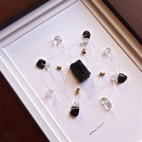 BLACK TOURMALINE --- framed crystal grid - Crystal Grids