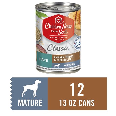 (12 Pack) Chicken Soup Senior Wet Dog Food, Chicken, Turkey & Duck Pate ...