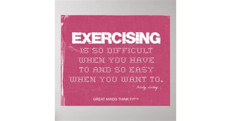 Pink Denim Fitness Quote for Exercise Motivation Poster | Zazzle