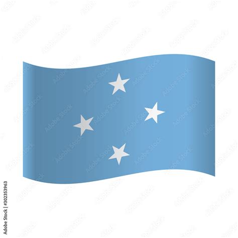 Flag of Federated States of Micronesia: four white stars on light blue ...