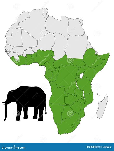 African Elephant Habitat Map