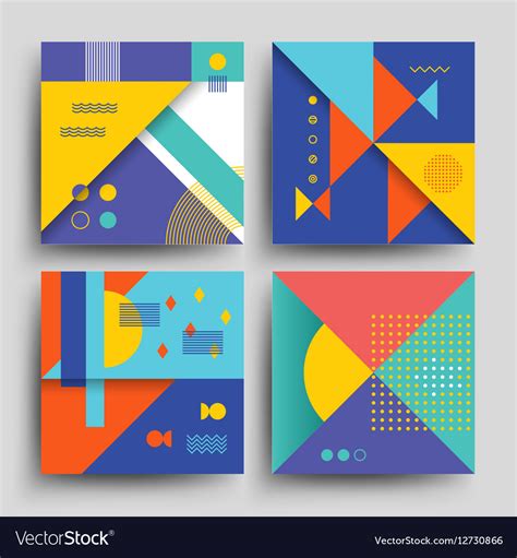 Minimal 2d design model covers placards Royalty Free Vector