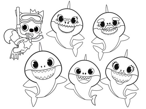 Desenhos do Baby Shark para colorir | Shark coloring pages, Family coloring pages, Free coloring ...