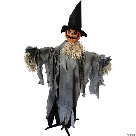 6' Scarecrow Pumpkin with Hat Animated Prop | Oriental Trading