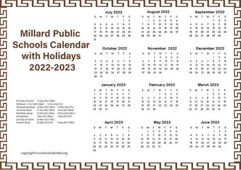 Millard School District Calendar 25-26 Omaha - Selle Candice