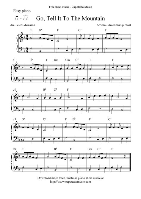 Free Christmas Piano Sheet Music - Easy to Intermediate Level