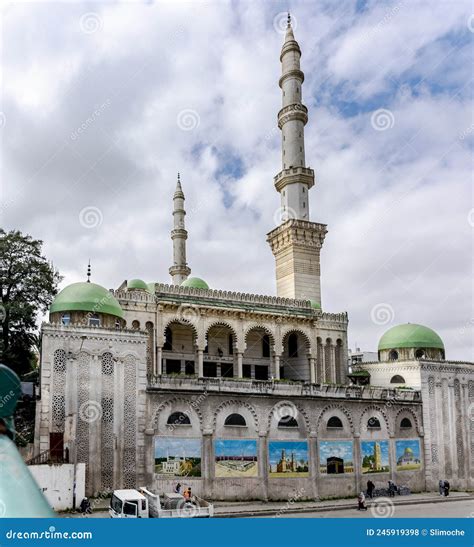 Dar El Arqam mosque facade editorial stock photo. Image of blue - 245919398