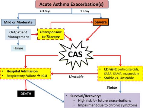 Progression and timeline of acute exacerbation of asthma to CAS ...