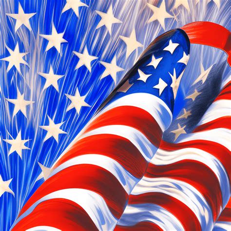 4th of July Fireworks Background with American Flag · Creative Fabrica