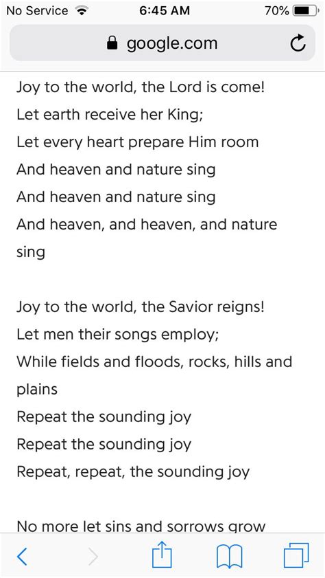 Joy To The World Lyrics By Isaac Watts | Joy to the world lyrics, Joy ...