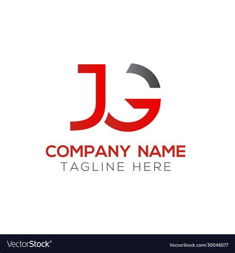 Creative letter jg logo design template initial Vector Image