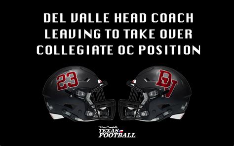 Del Valle head coach leaving to take over collegiate OC position