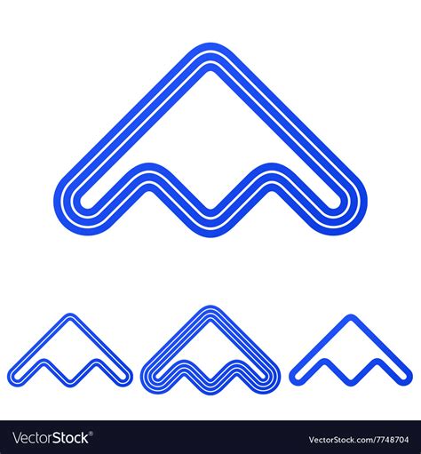 Blue line product logo design set Royalty Free Vector Image