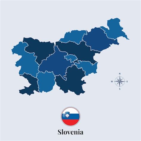 Premium Vector | Slovenia map with flag slovenia flag map