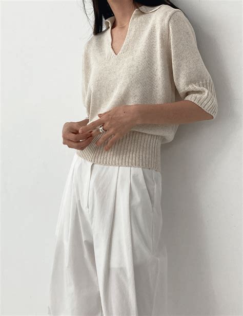 summer linen collar knit (3color)