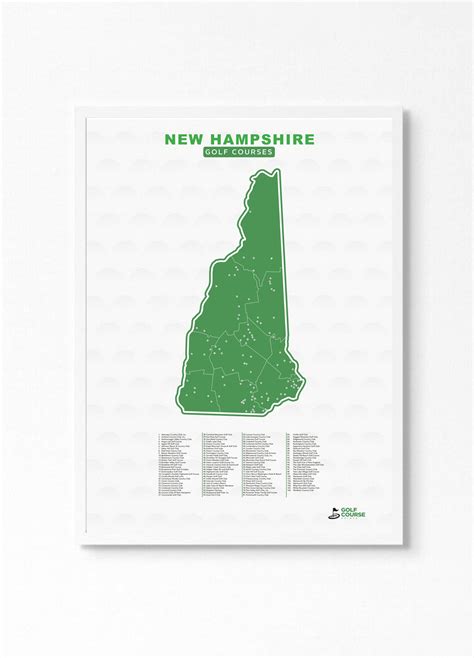 New Hampshire Golf Course Map | Golf Course Prints - Golf Course Prints