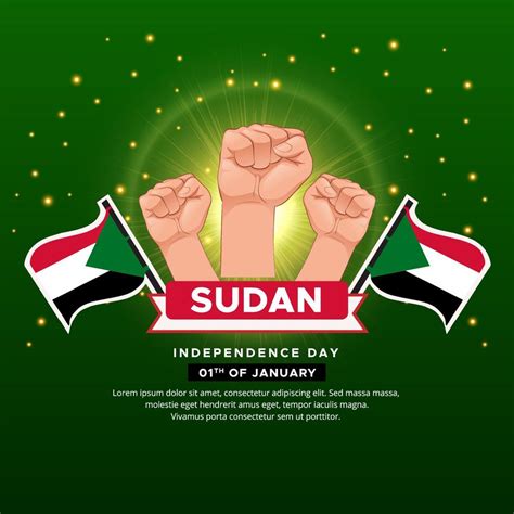 Shiny Sudan Independence Day design with wavy flag and gesture fist. 15697597 Vector Art at Vecteezy