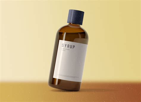 Free Brown Glass Syrup Bottle Mockup PSD - Good Mockups