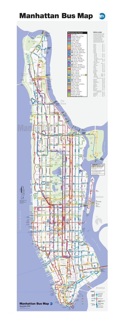 MTA bus-Karte - MTA bus route map (New York - USA)