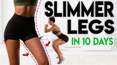 SLIMMER LEGS in 10 Days (lose thigh fat) | 8 minute Home Workout - YouTube