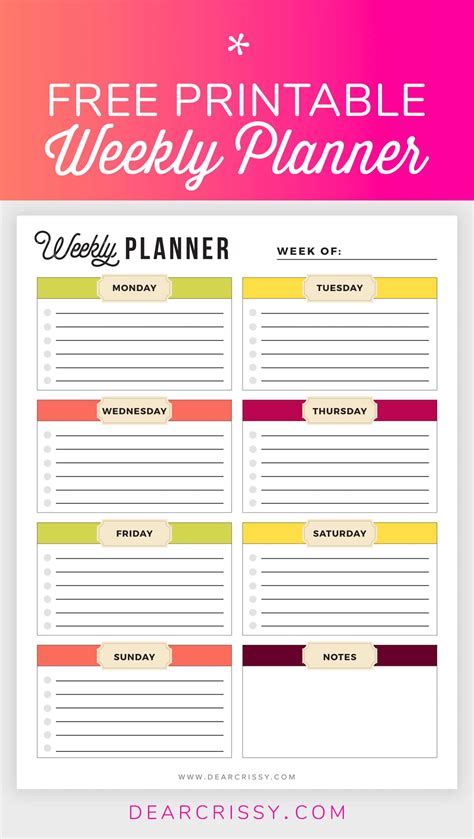 Weekly Planner Printable PDF Sheets