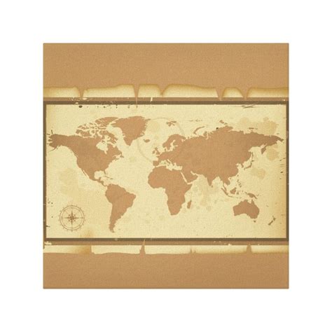 Old World Map Wrapped Canvas | Zazzle | Old world maps, Vintage world ...