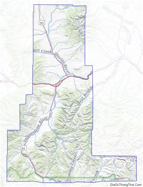 Map of Park County, Montana