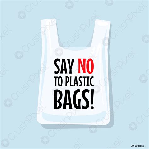 Say no to plastic bags - stock vector 1571325 | Crushpixel