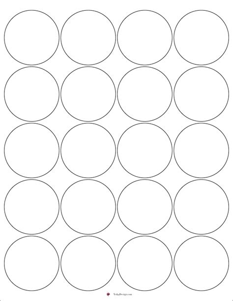 Round Label Template 20 Per Sheet