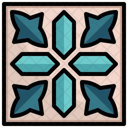 Tile Icon - Download in Colored Outline Style