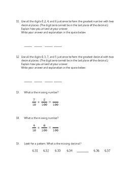 Grade 4 Ch. 4 Decimals Test Review Math in Focus (2020) | TPT