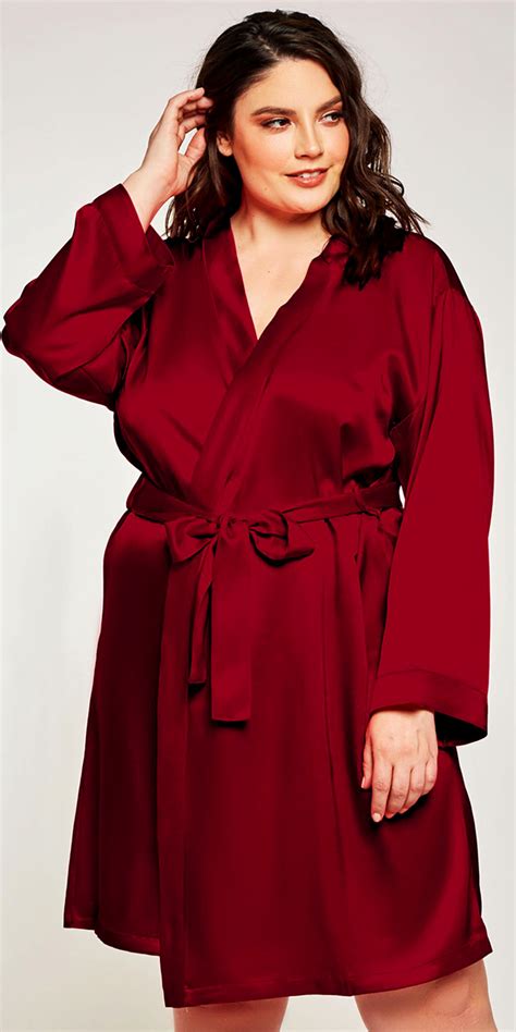 Plus Size Satin Robe with Long Sleeves | Sexy Women's Loungewear