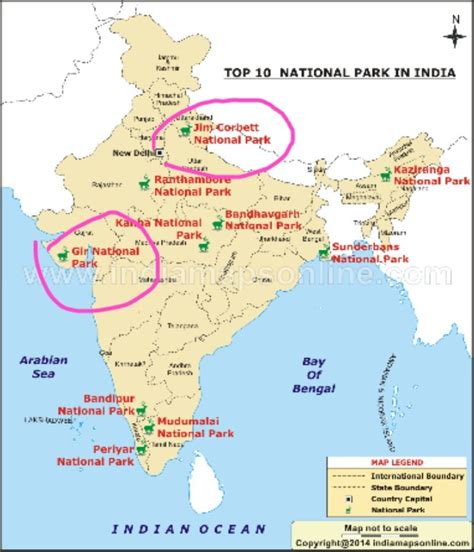 On a physical map of India show Jim Corbett national park and Gir national park - Brainly.in