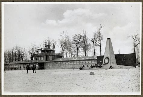 View of the entrance to the Buchenwald concentration camp including the ...