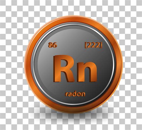 Radon chemical element. Chemical symbol with atomic number and atomic ...