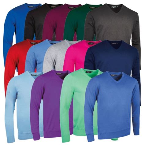 Glenmuir Mens Eden Supersoft Cotton V Neck Golf Sweater MKC6884VN