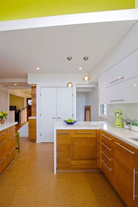 White Cork Flooring Kitchen