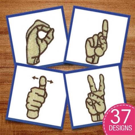 American Sign Language Font Embroidery Design Pack | Embroidery Sets at GrandSlamDesigns.com