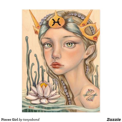 Pisces Girl Postcard | Zazzle.com in 2021 | Art, Pisces girl, Fantasy art