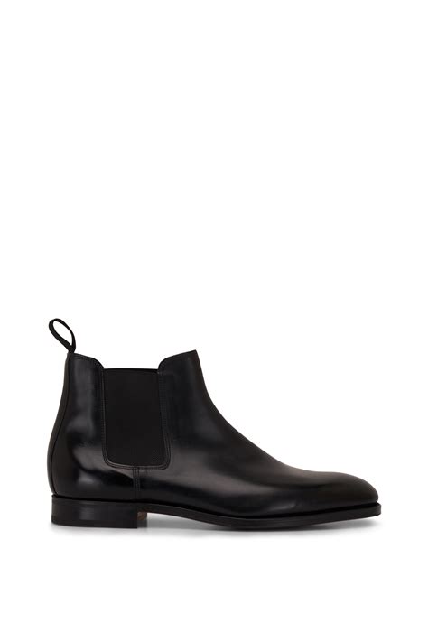 John Lobb - Black Leather Short Boot | Mitchell Stores