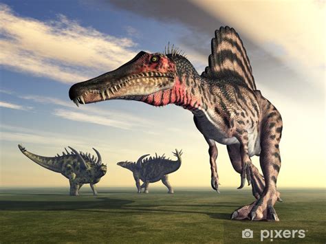 Wall Mural Spinosaurus and Gigantspinosaurus - PIXERS.UK