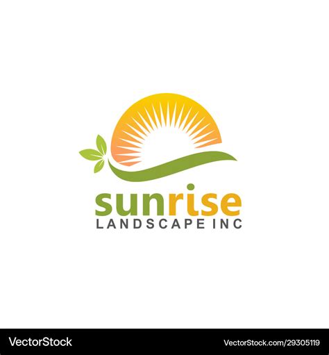 Nature sunrise logo design idea Royalty Free Vector Image