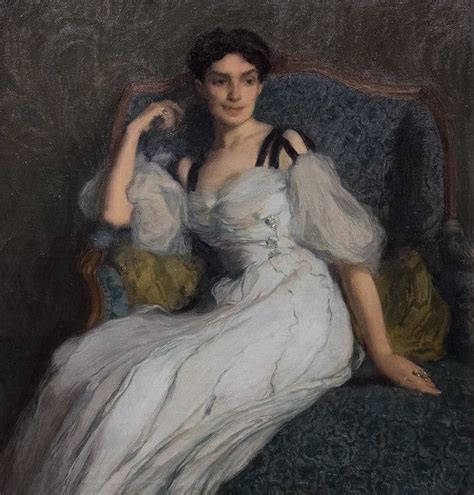 Edmond Aman-Jean (1858-1936) "Portrait de Mme Ernest Chausson" (1902, huile sur toile ...